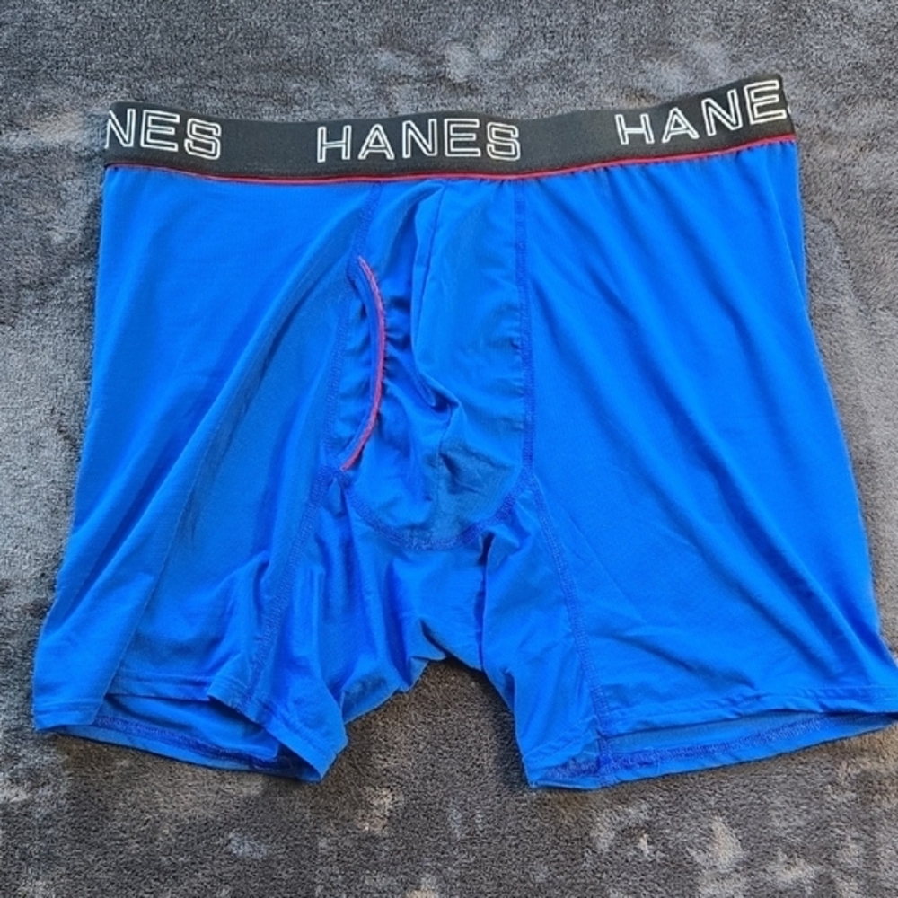 Hanes Blue Boxer Briefs Moisture-Wicking Comfort